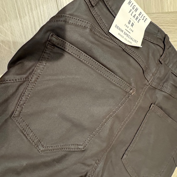 River Island chocolate brown faux leather pants - Picture 4 of 4